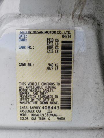 1N4AL3AP6EC408443 - 2014 NISSAN ALTIMA 2.5 WHITE photo 12