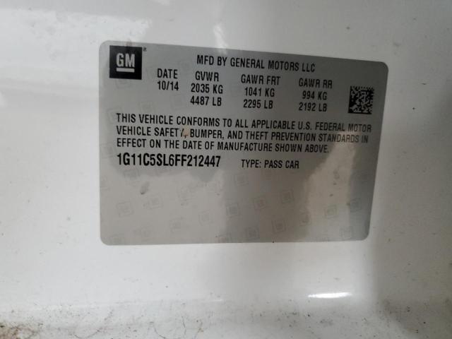 1G11C5SL6FF212447 - 2015 CHEVROLET MALIBU 1LT 白色 照片 12