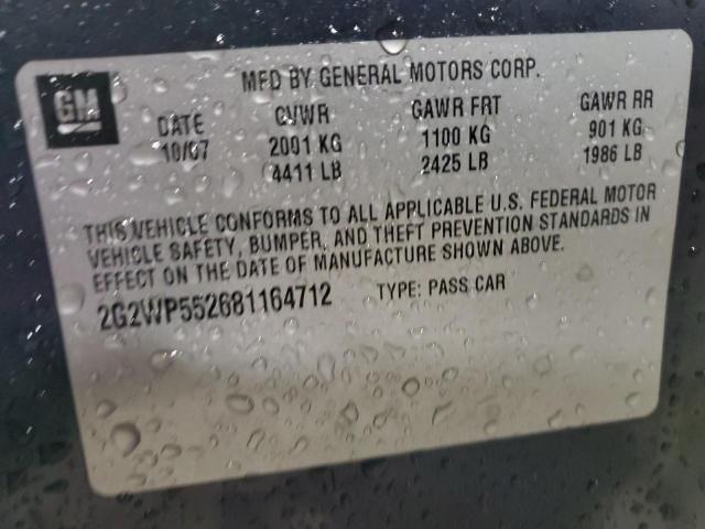 2G2WP552681164712 - 2008 PONTIAC GRAND PRIX 灰色 照片 12