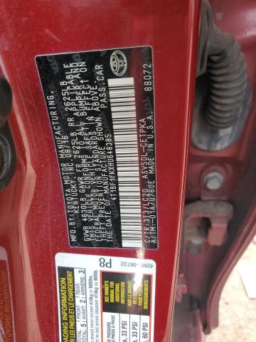 4T1BF1FKXHU648385 - 2017 TOYOTA CAMRY LE RED photo 12