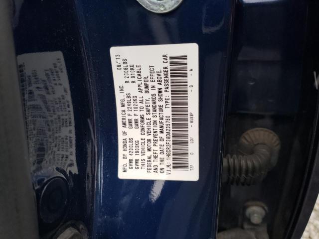 1HGCR2F38DA235750 - 2013 HONDA ACCORD LX BLUE photo 12