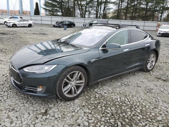 5YJSA1H11EFP28606 - 2014 TESLA MODEL S GREEN photo 1