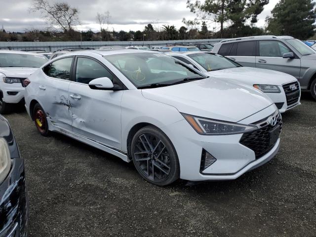 KMHD04LB9KU833146 - 2019 HYUNDAI ELANTRA SPORT WHITE photo 4