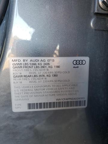 WA1CFAFP5EA026093 - 2014 AUDI Q5 PREMIUM GRAY photo 13