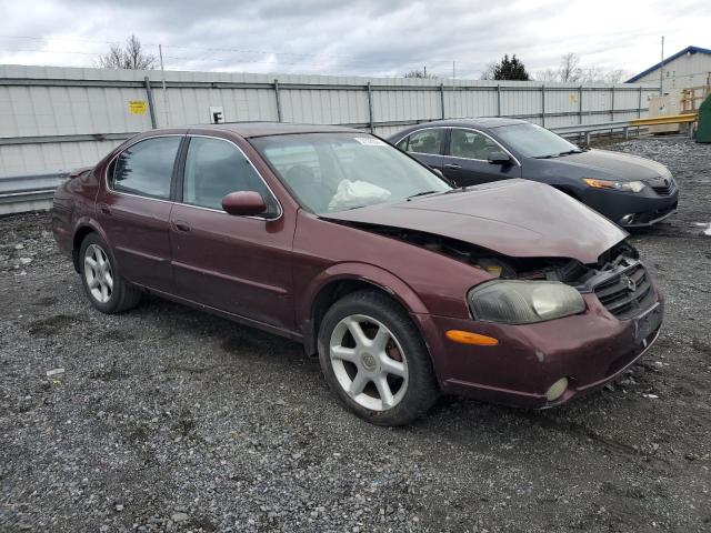 JN1CA31D91T841427 - 2001 NISSAN MAXIMA GXE MAROON photo 4