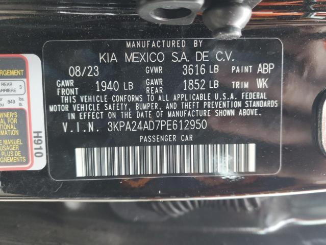 3KPA24AD7PE612950 - 2023 KIA RIO LX BLACK photo 12