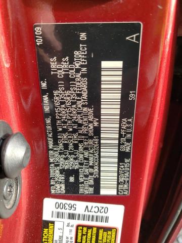 5TDKK4CC6AS326481 - 2010 TOYOTA SIENNA CE RED photo 13