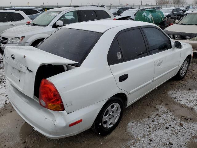 KMHCG45C94U531341 - 2004 HYUNDAI ACCENT GL WHITE photo 3