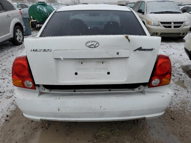 KMHCG45C94U531341 - 2004 HYUNDAI ACCENT GL WHITE photo 6