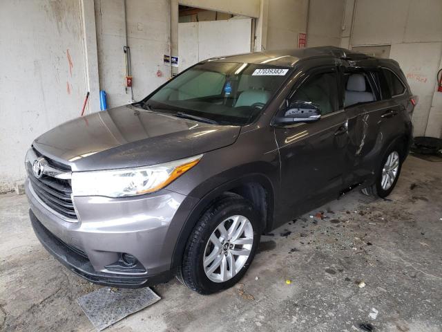 5TDZKRFH5GS143357 - 2016 TOYOTA HIGHLANDER LE GRAY photo 1