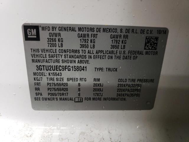 3GTU2UEC9FG158041 - 2015 GMC SIERRA K1500 SLE WHITE photo 12