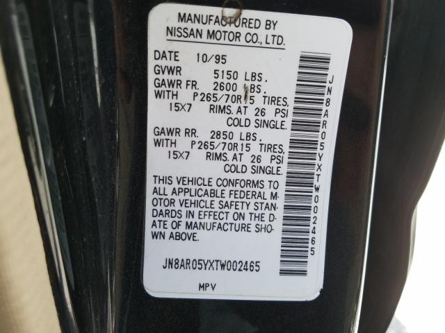 JN8AR05YXTW002465 - 1996 NISSAN PATHFINDER LE  photo 10