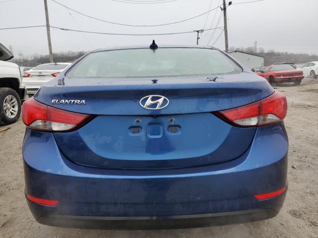 5NPDH4AE8GH791452 - 2016 HYUNDAI ELANTRA SE BLUE photo 6