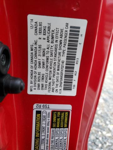 2HGFG4A50FH702140 - 2015 HONDA CIVIC SI RED photo 13