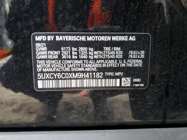 5UXCY6C0XM9H41182 - 2021 BMW X6 XDRIVE40I BLACK photo 13