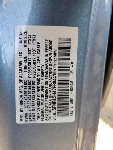 5FNRL5H47EB044105 - 2014 HONDA ODYSSEY EX BLUE photo 13