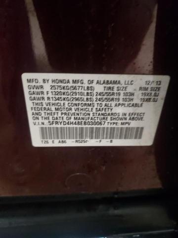 5FRYD4H48EB030067 - 2014 ACURA MDX TECHNOLOGY MAROON photo 13