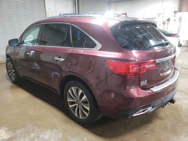 5FRYD4H48EB030067 - 2014 ACURA MDX TECHNOLOGY MAROON photo 2