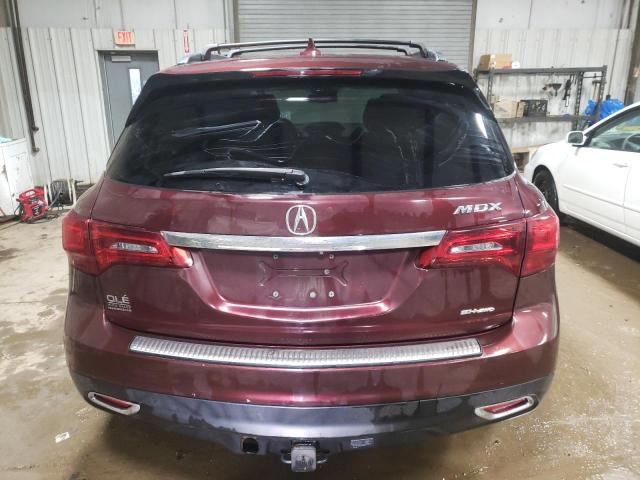 5FRYD4H48EB030067 - 2014 ACURA MDX TECHNOLOGY MAROON photo 6