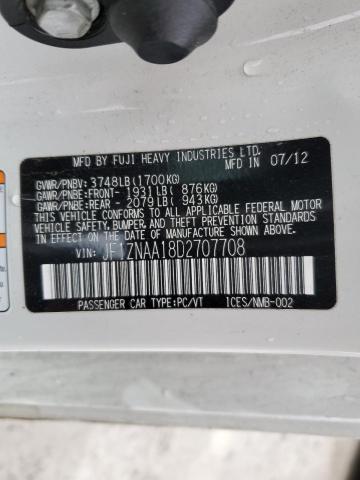 JF1ZNAA18D2707708 - 2013 TOYOTA SCION FR-S WHITE photo 13