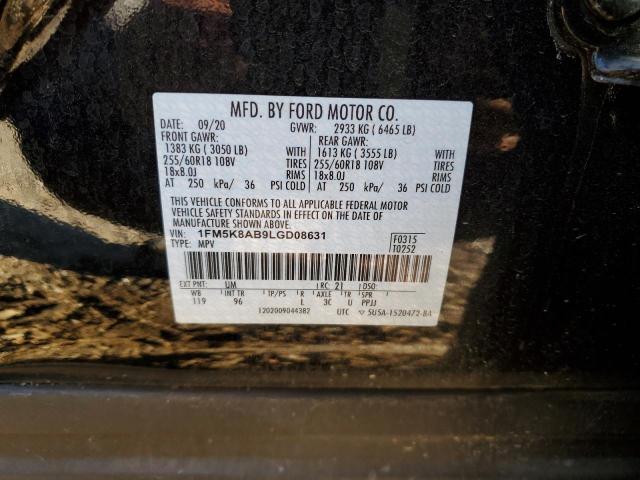 1FM5K8AB9LGD08631 - 2020 FORD EXPLORER POLICE INTERCEPTOR 黑色 照片 13