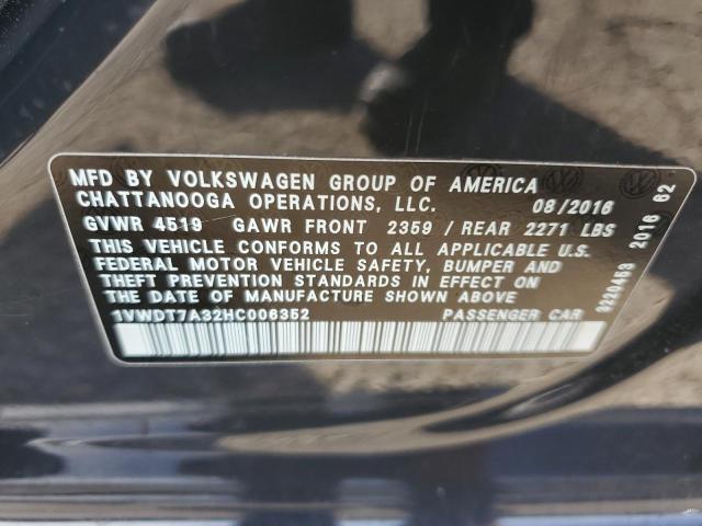 1VWDT7A32HC006352 - 2017 VOLKSWAGEN PASSAT R-LINE Graphit Foto 12