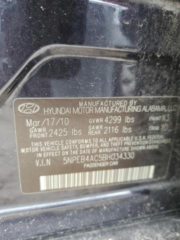 5NPEB4AC5BH034330 - 2011 HYUNDAI SONATA GLS BLUE photo 12