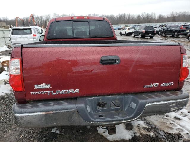 5TBBT44156S486619 - 2006 TOYOTA TUNDRA ACCESS CAB SR5 RED photo 6