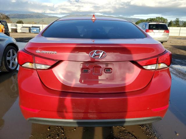 KMHDH4AE1EU199289 - 2014 HYUNDAI ELANTRA SE RED photo 6