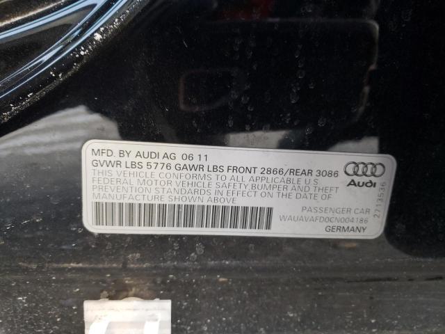 WAUAVAFD0CN004186 - 2012 AUDI A8 QUATTRO BLACK photo 13