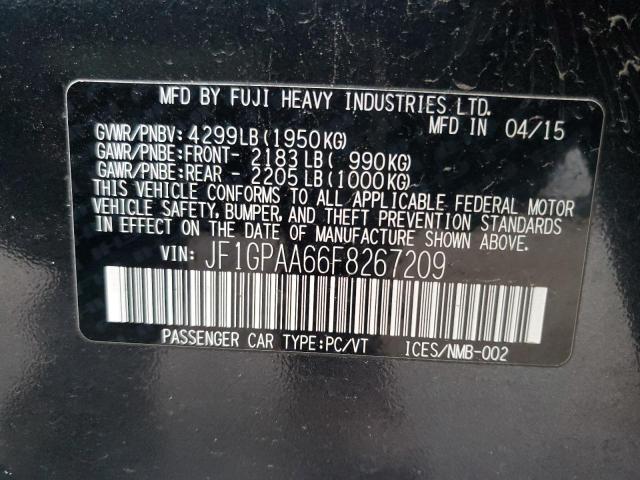 JF1GPAA66F8267209 - 2015 SUBARU IMPREZA GRAY photo 12