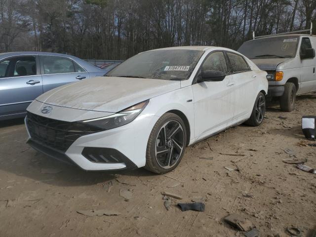 KMHLR4AFXPU371677 - 2023 HYUNDAI ELANTRA N LINE WHITE photo 1