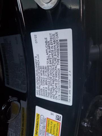 1HGCV1F37NA065226 - 2022 HONDA ACCORD SPORT BLACK photo 12