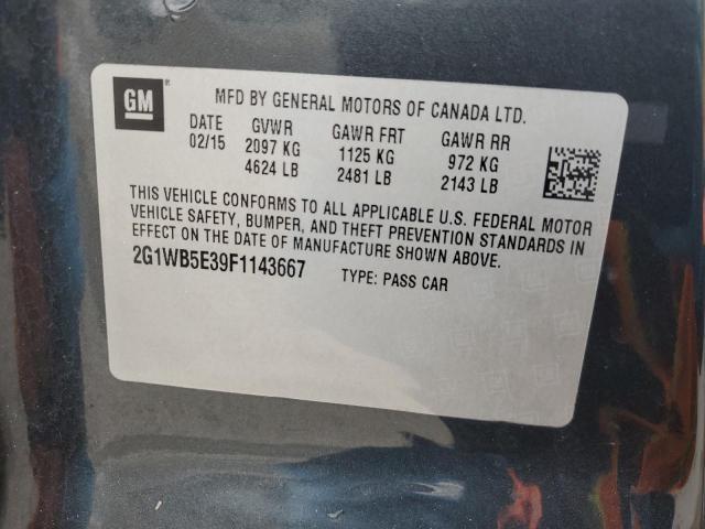 2G1WB5E39F1143667 - 2015 CHEVROLET IMPALA LIM LT BLACK photo 12