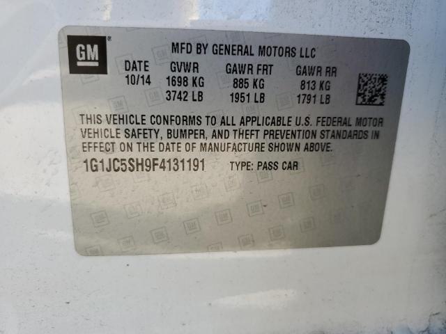 1G1JC5SH9F4131191 - 2015 CHEVROLET SONIC LT WHITE photo 13