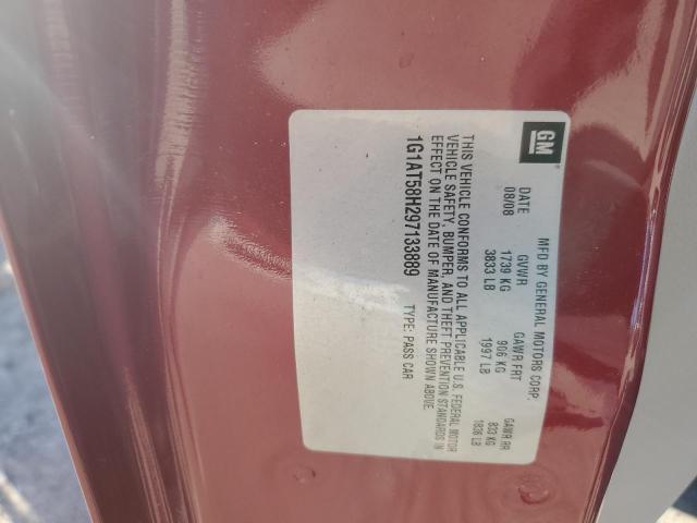 1G1AT58H297133889 - 2009 CHEVROLET COBALT LT RED photo 12