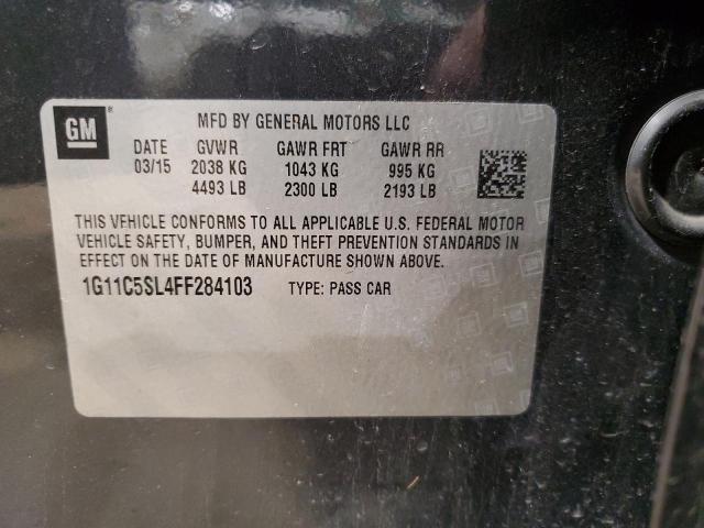 1G11C5SL4FF284103 - 2015 CHEVROLET MALIBU 1LT Czarny zdjęcie 12