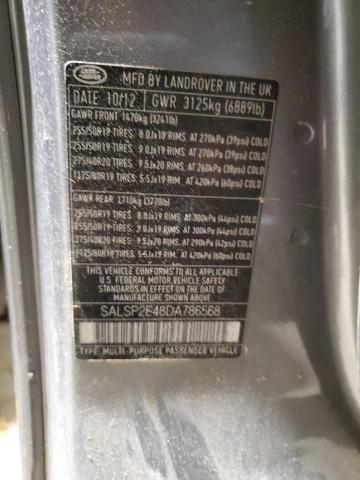 SALSP2E48DA786568 - 2013 LAND ROVER RANGE ROVE AUTOBIOGRAPHY GRAY photo 12