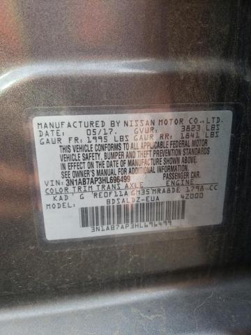 3N1AB7AP3HL696499 - 2017 NISSAN SENTRA S GRAY photo 12