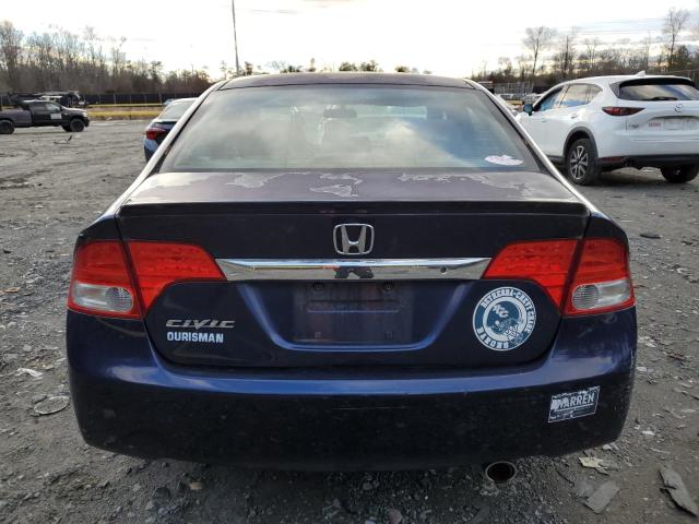 2HGFA16619H508044 - 2009 HONDA CIVIC LX-S Կապույտ լուսանկար 6