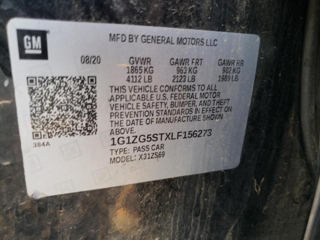 1G1ZG5STXLF156273 - 2020 CHEVROLET MALIBU RS Schwarz Foto 13