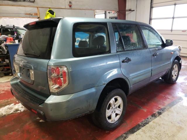 2HKYF18136H505689 - 2006 HONDA PILOT LX BLUE photo 3