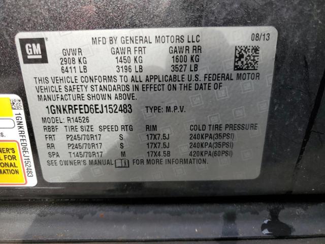 1GNKRFED6EJ152483 - 2014 CHEVROLET TRAVERSE LS GRAY photo 13