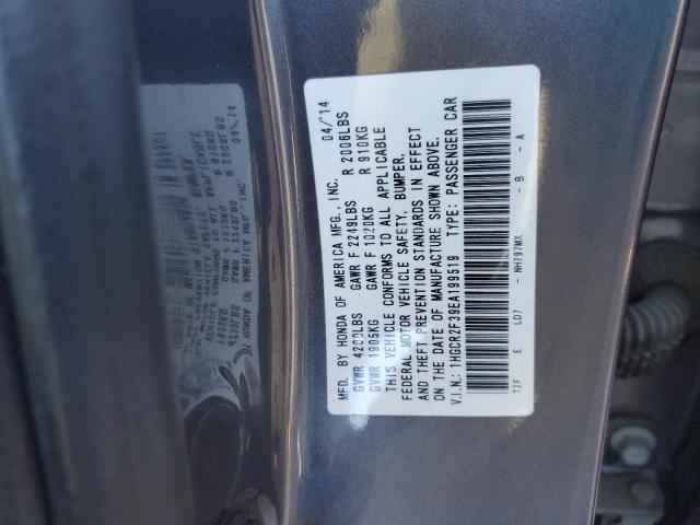 1HGCR2F39EA199519 - 2014 HONDA ACCORD LX GRAY photo 13