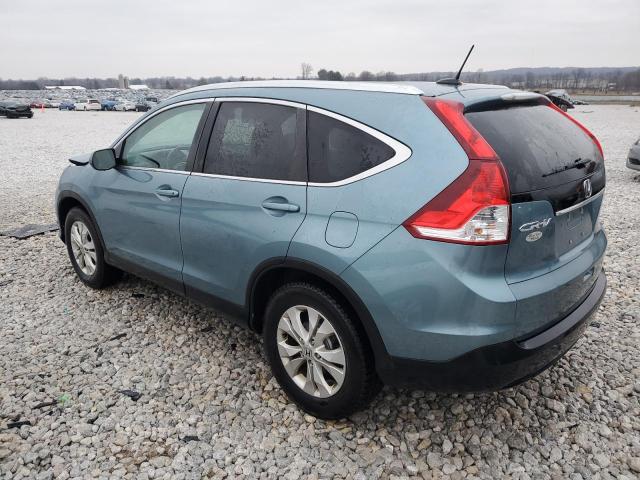 2HKRM4H78EH690837 - 2014 HONDA CR-V EXL TURQUOISE photo 2