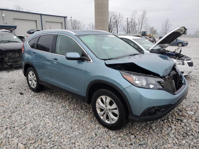 2HKRM4H78EH690837 - 2014 HONDA CR-V EXL TURQUOISE photo 4