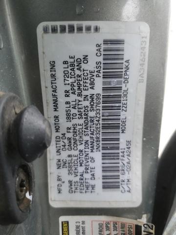 1NXBR32E54Z337699 - 2004 TOYOTA COROLLA CE GRAY photo 13