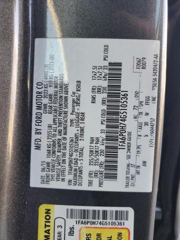 1FA6P0H74G5105361 - 2016 FORD FUSION SE GRAY photo 13