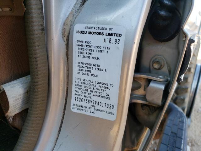 4S2CY58V7P4317039 - 1993 ISUZU RODEO S GOLD photo 12