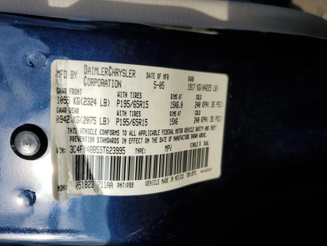 3C4FY48B55T623995 - 2005 CHRYSLER PT CRUISER BLUE photo 12